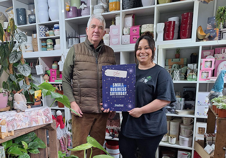 Cllr Martin Booth celebrating Small Business Saturday at A New Leaf