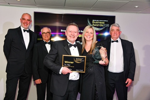 The Cottage accepting the Broadland Pub of the Year Award 