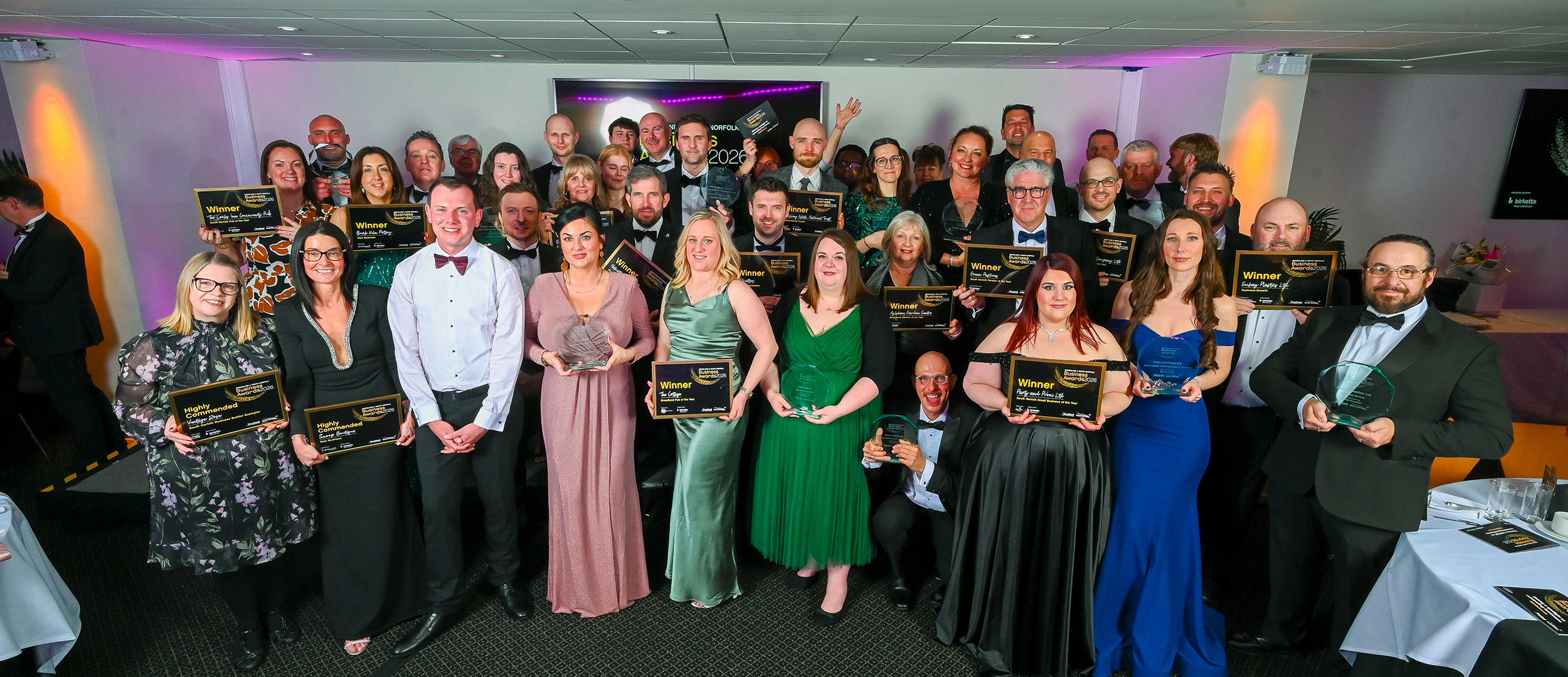 Group photo of the winners at the 2026 Business Awards