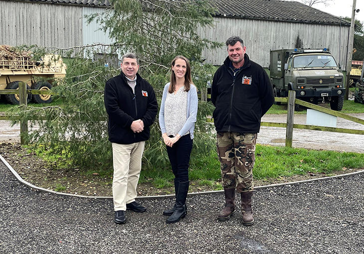 Cllr Kim Carsok and Cllr Graham Minshull with Stephen MacHaye founder of the Norfolk Tank Museum,