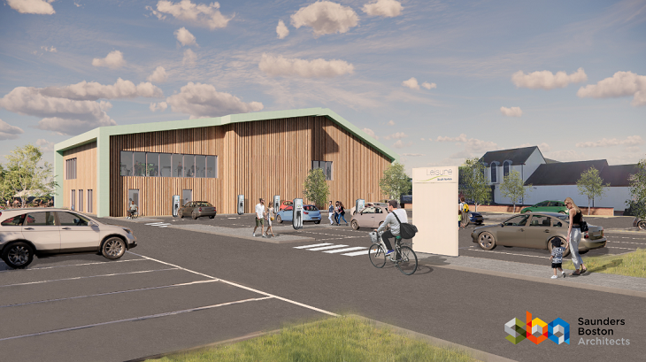 Illustration of what Diss Leisure Centre could look like from Saunders Boston Architects