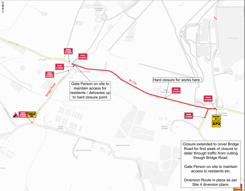 Road closures and diversions for phase four of new Hethel Roundabout and link road to Potash Lane