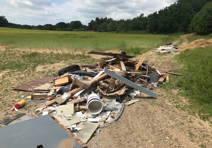 Flytipped rubbish