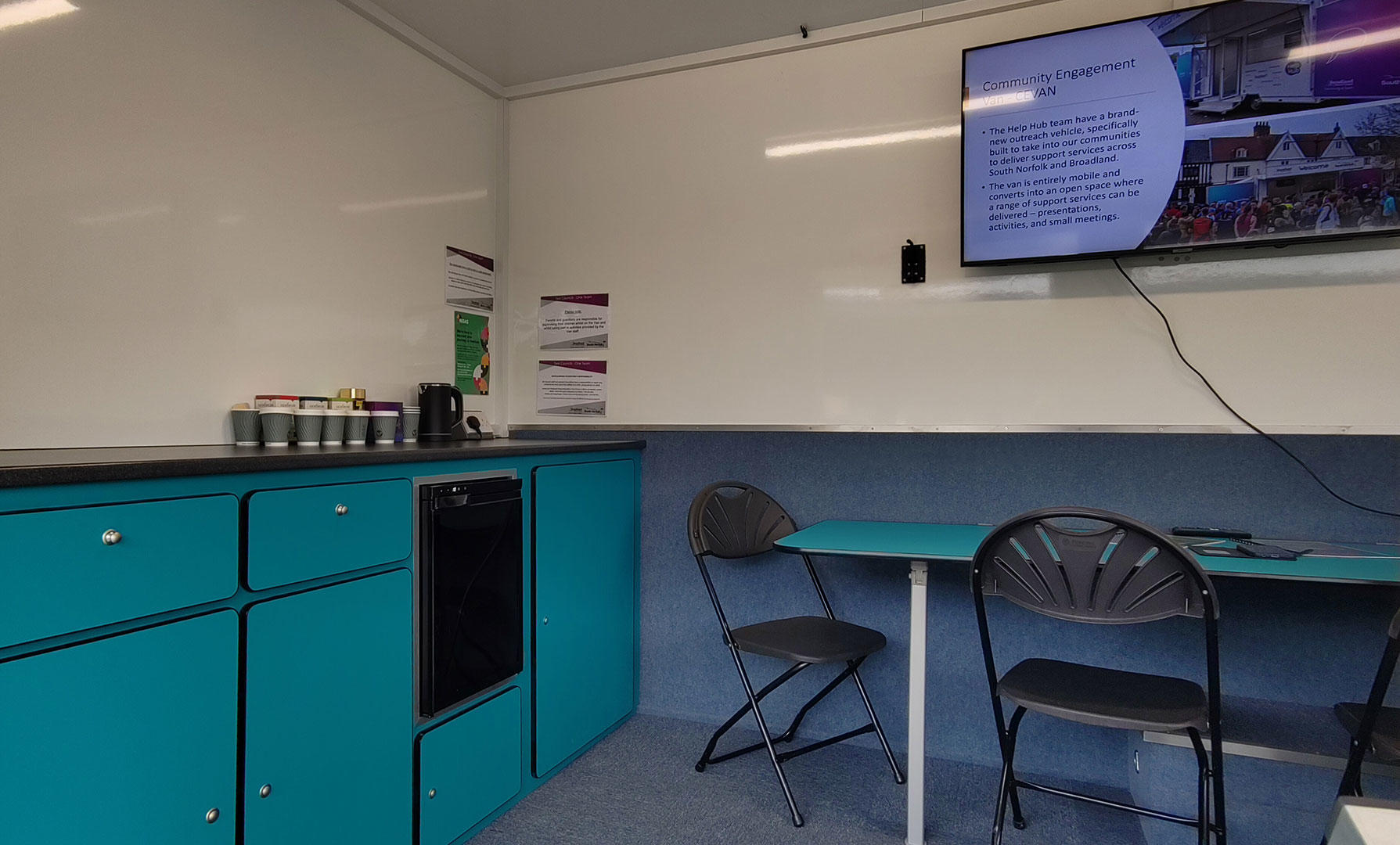 Inside the Help Hub van