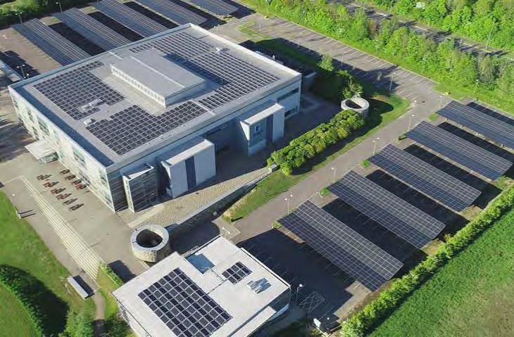 Horizon building, showing rooftop solar panels