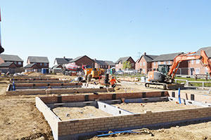 Building site with a digger