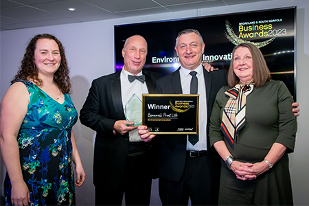 Barnwell Print accepting the Environmental Innovation award