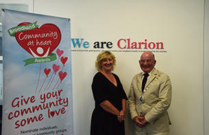 Chairman Cllr John Fisher with Yvonne Ogden of Clarion Housing