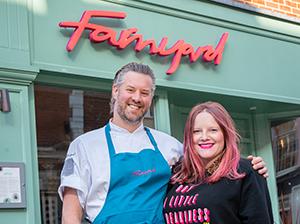 Owners of Farmyard Frozen outside their restaurant in Norwich
