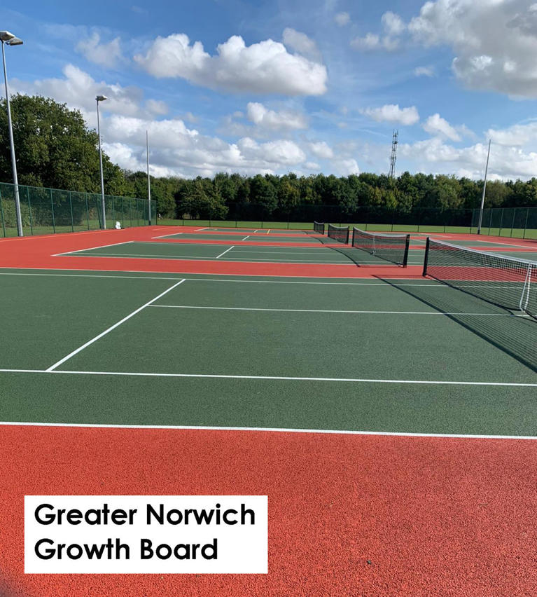 Refurbished tennis courts at Kett's Park