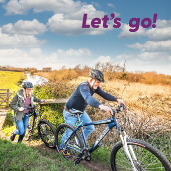 Two people on bikes