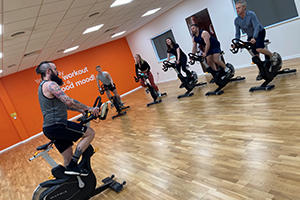 people on spin bikes at Long Stratton Leisure Centre