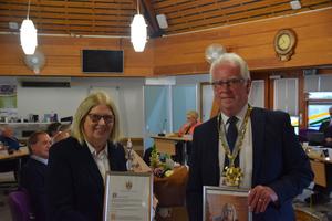 Councillor Florence Ellis and Councillor James Easter at the AGM.