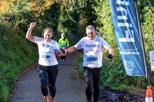 Runners finishing the EAMA 10k 2021