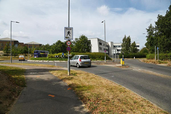 Roundabout at Norfolk and Norwich University Hospital