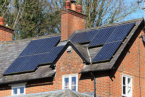 Solar panels on a house