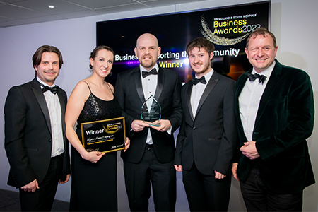 Wymondham Magazine accepting their Business Supporting the Community award