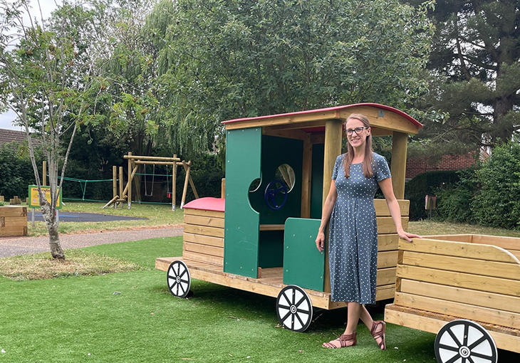Cllr Kim Carsok at Williams Close play area