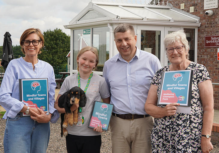 Mindful Village volunteers in Tasburgh, with Cllr Graham Minshull