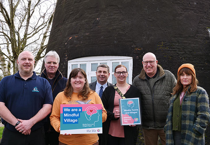 Mindful village wellbeing champions with Cllr Hooton and Cllr Minshull
