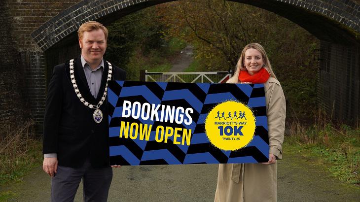 Council Chairman, Cllr Adrian Tipple opening the Marriott's Way 10k