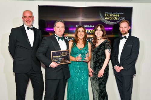 Brick Kiln Pottery accepting their New Business Award