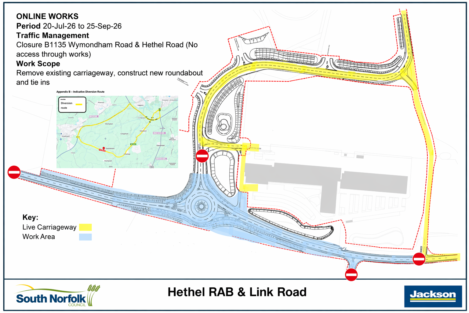 Phase four of new Hethel Roundabout and link Road to Potash Lane