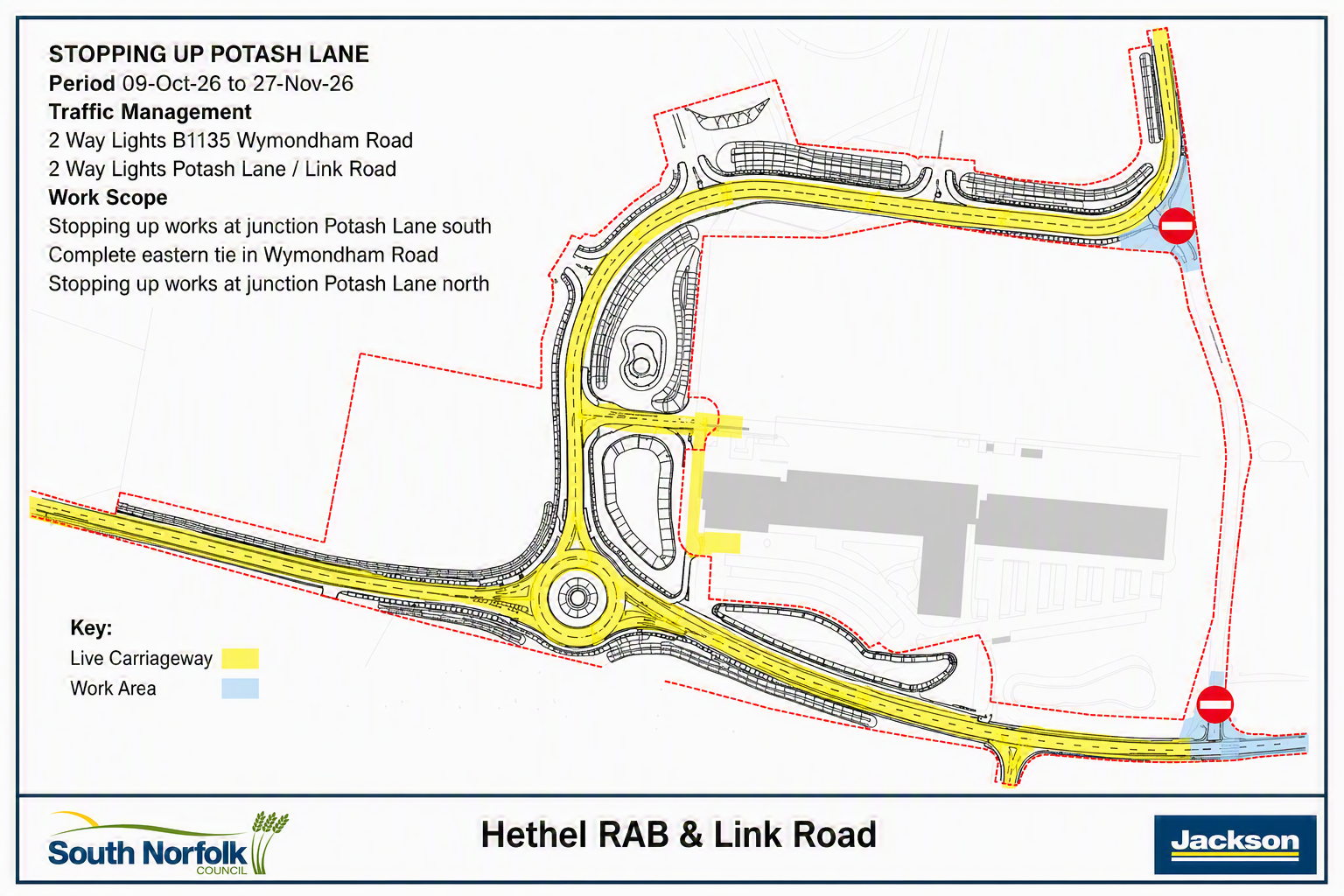 Phase six of new Hethel Roundabout and link Road to Potash Lane