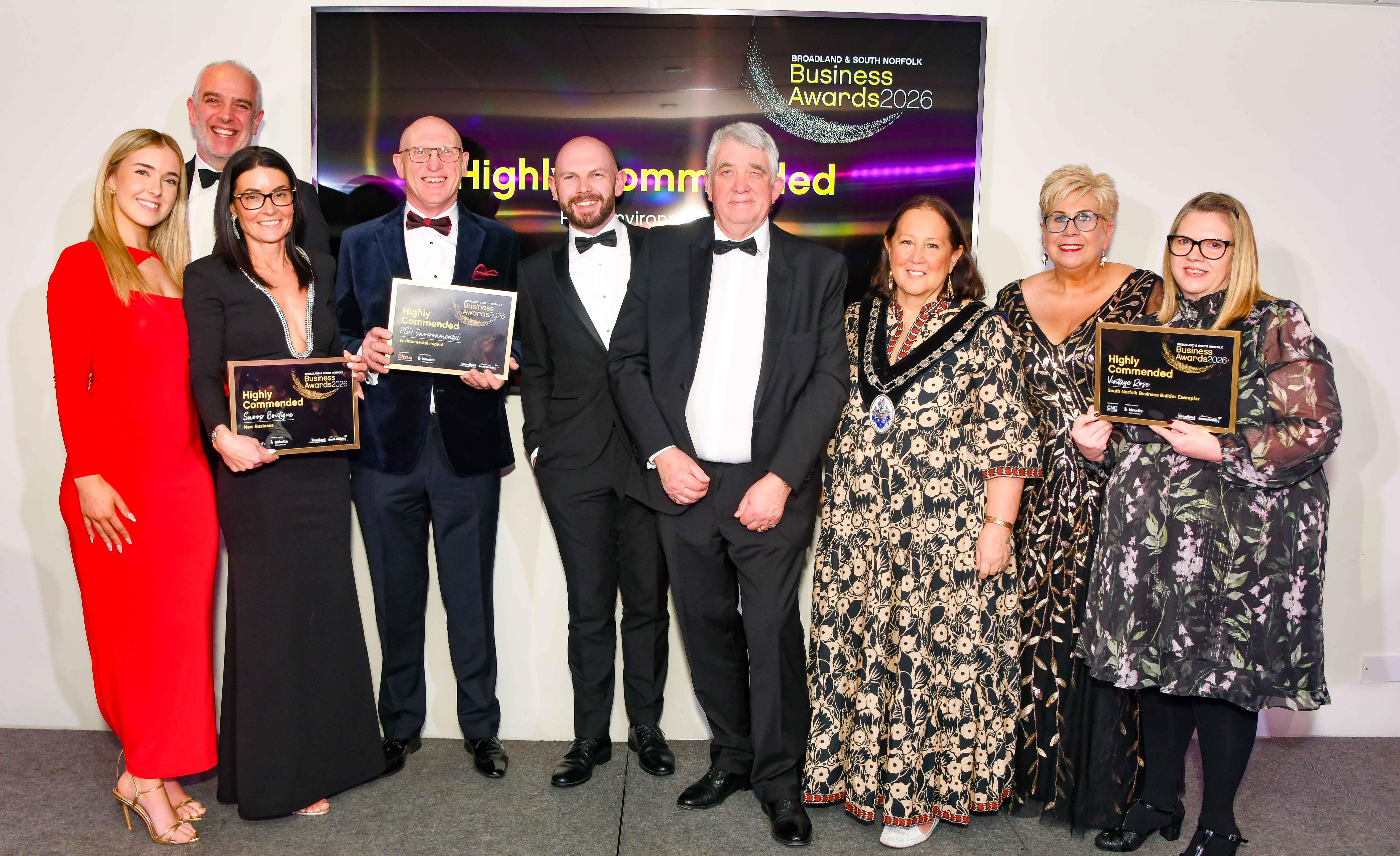 Highly Commended winners at the 2026 Business Awards