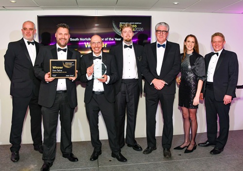 Green Pastures accepting the South Norfolk Retailer of the Year Award 