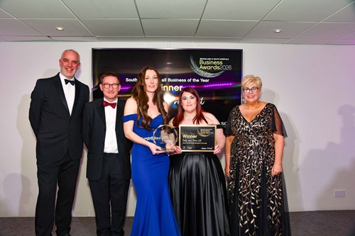 Party and Prom Ltd accepting the South Norfolk Small Business of the Year Award 