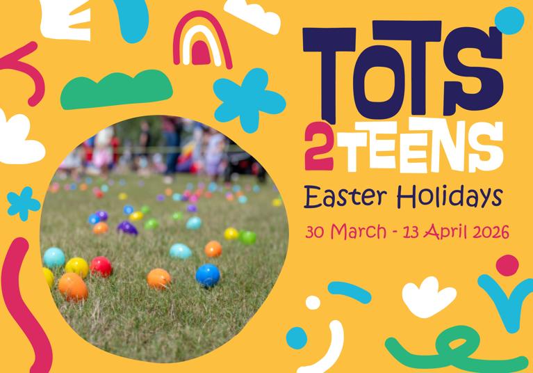 Tots2teens Easter holiday advert