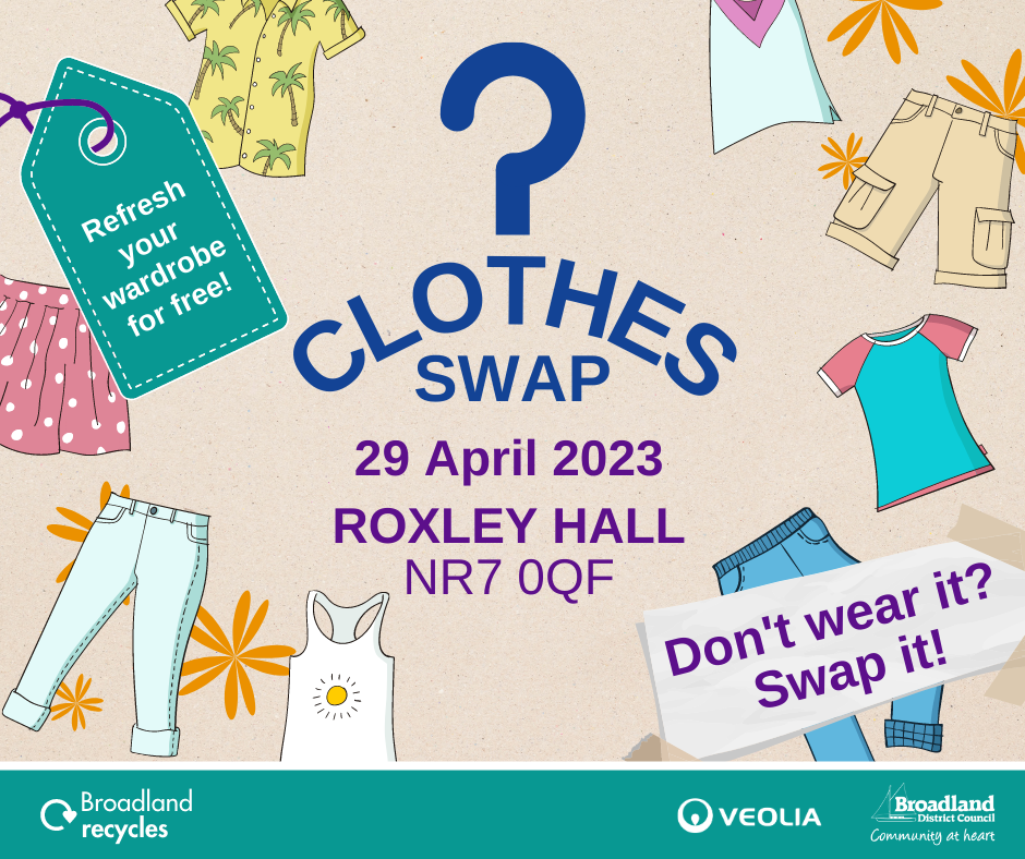Clothes swap 29 April Roxley Halll