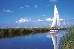 Sailing boat on Acle broad