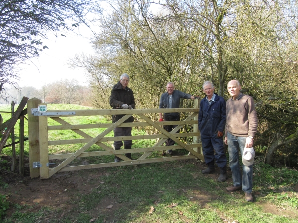 Volunteers installing a new gate at Jary's Meadow