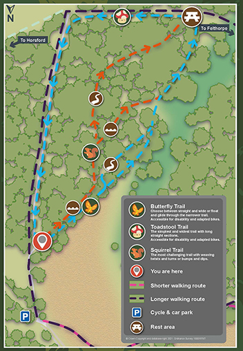 Sweet Chestnut Family Cycle Trails map