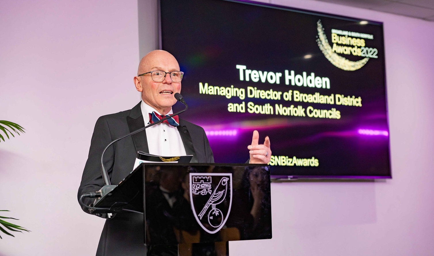 Managing Director Trevor Holden hosting the Business Awards 2022
