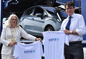Chairman of South Norfolk Cllr Florence Ellis with EAMA Director Chris Beckett