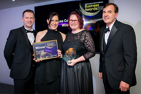 ProspHER collecting their Business Collaboration award