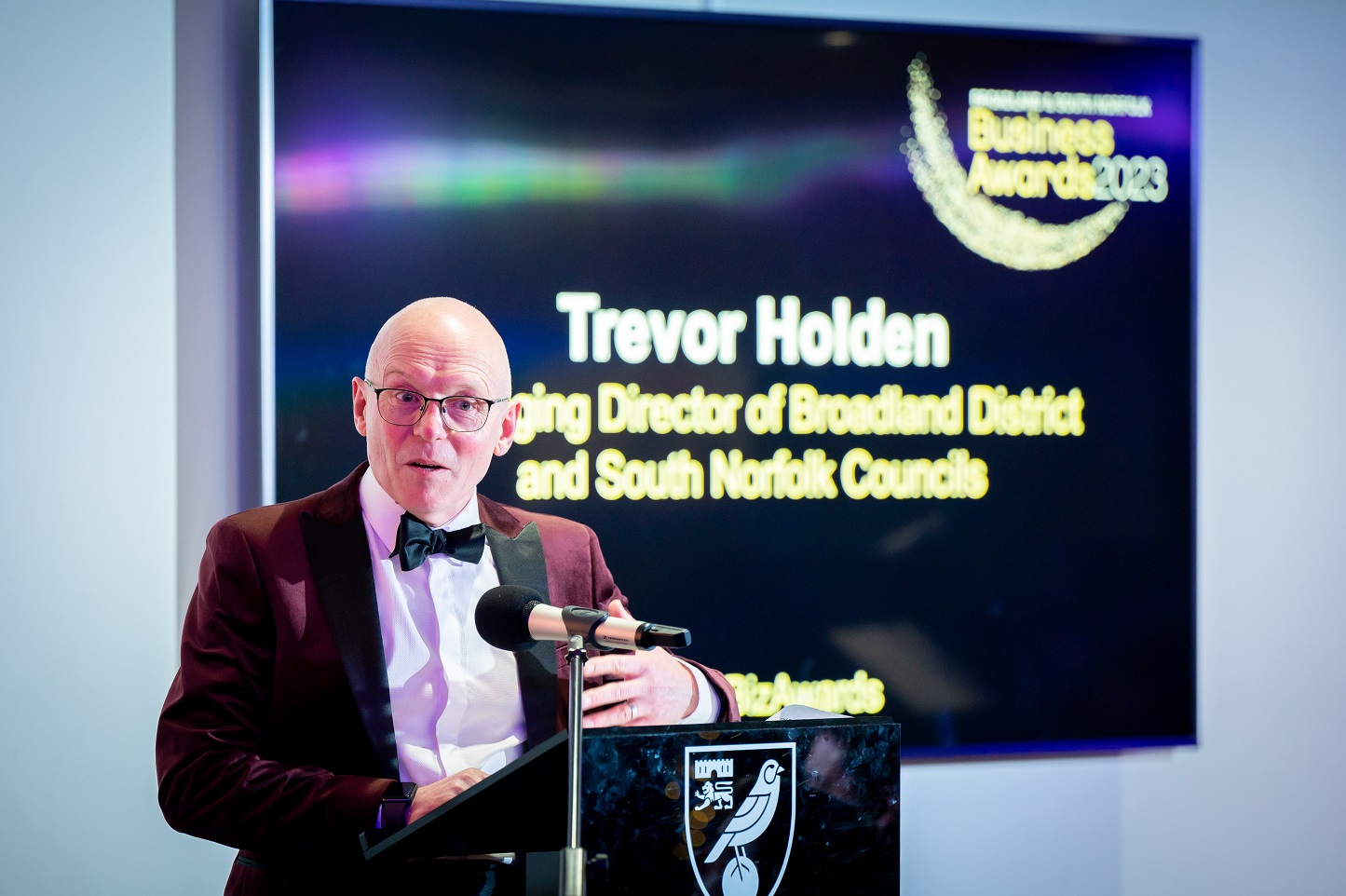 Trevor Holden Managing Direct of Broadland and South Norfolk Councils at 2023 Business Awards