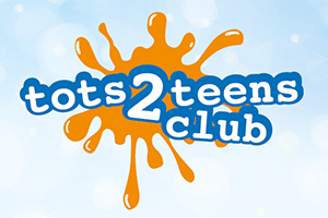 Tots 2 Teens Club logo against a sky background