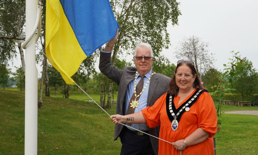 Two Norfolk Councils raise the flag to honour Ukrainian Independence Day.
