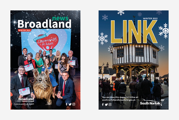 Front cover of the Broadland News and Link magazines winter editions