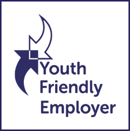 Youth friendly employer, employer accreditation logo